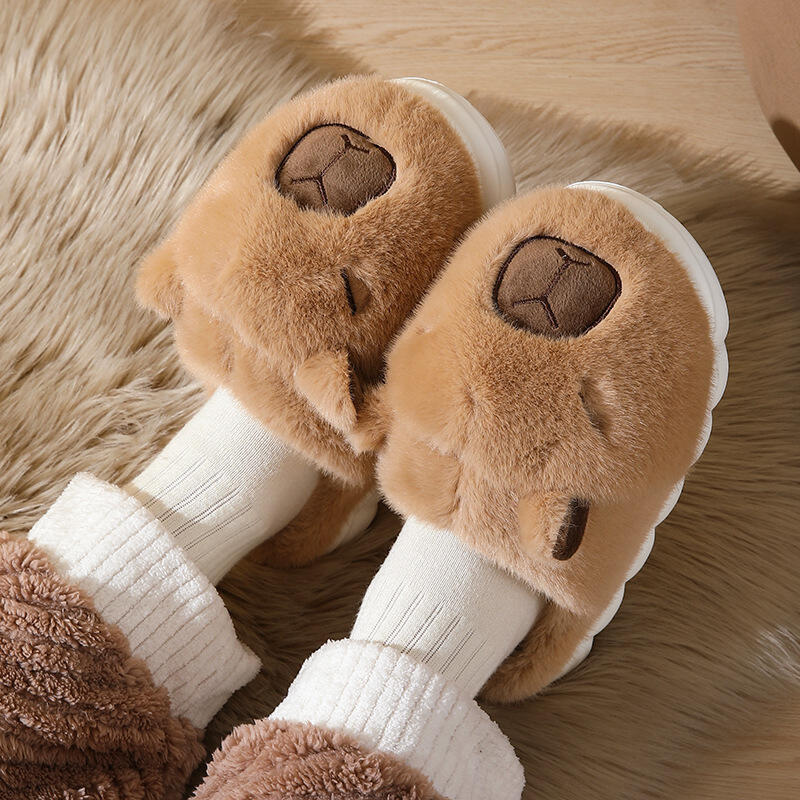 Soft Plush Doll - Cute Cartoon Capybara Cotton Slippers Women