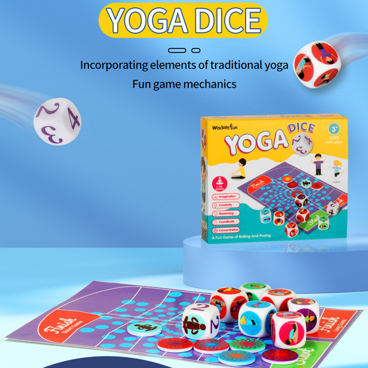 Yoga Dice Toy Fun Exercise Dic - Kids Yoga Toys recension och pris
