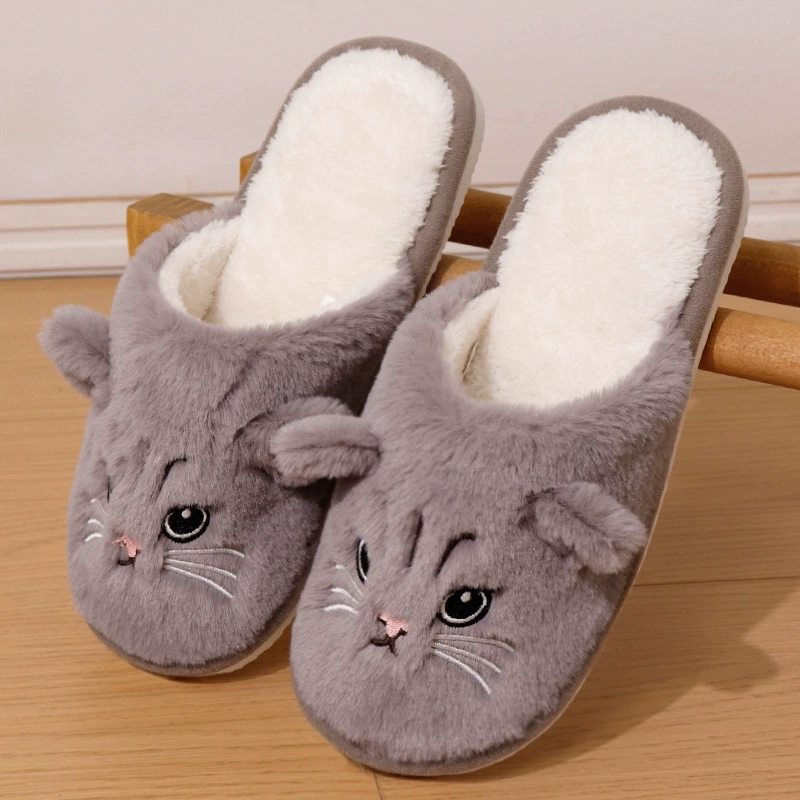 Cartoon Cat Home Slippers for  - Soft Plush Doll recension och pris