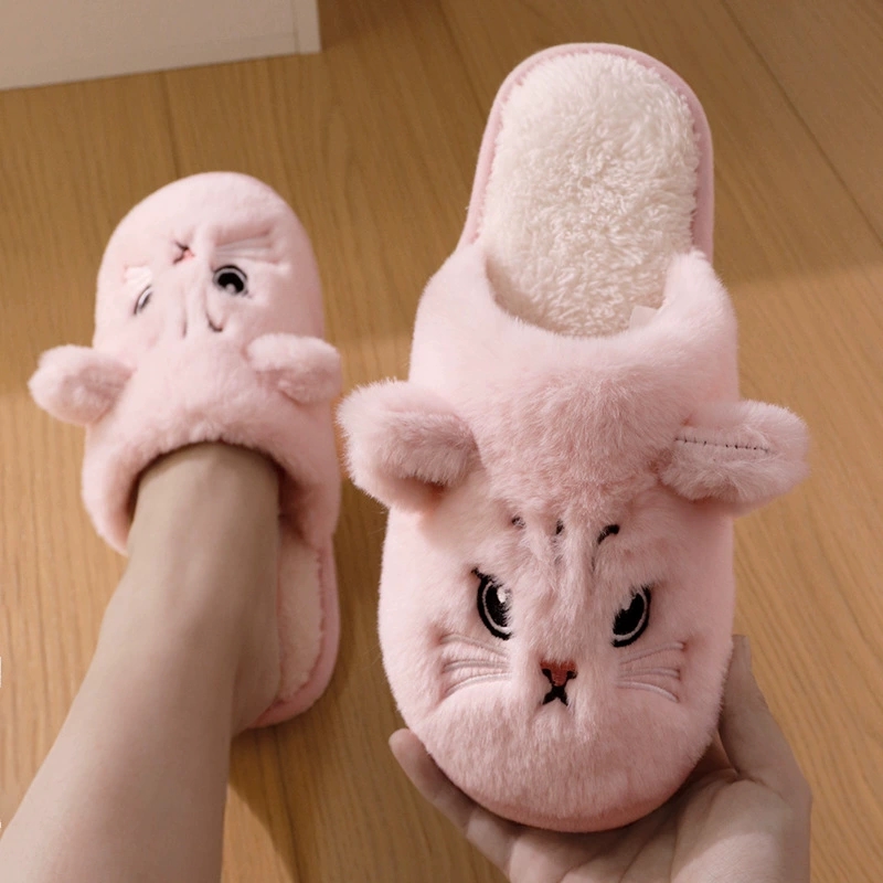Cartoon Cat Home Slippers for  - Soft Plush Doll recension och pris