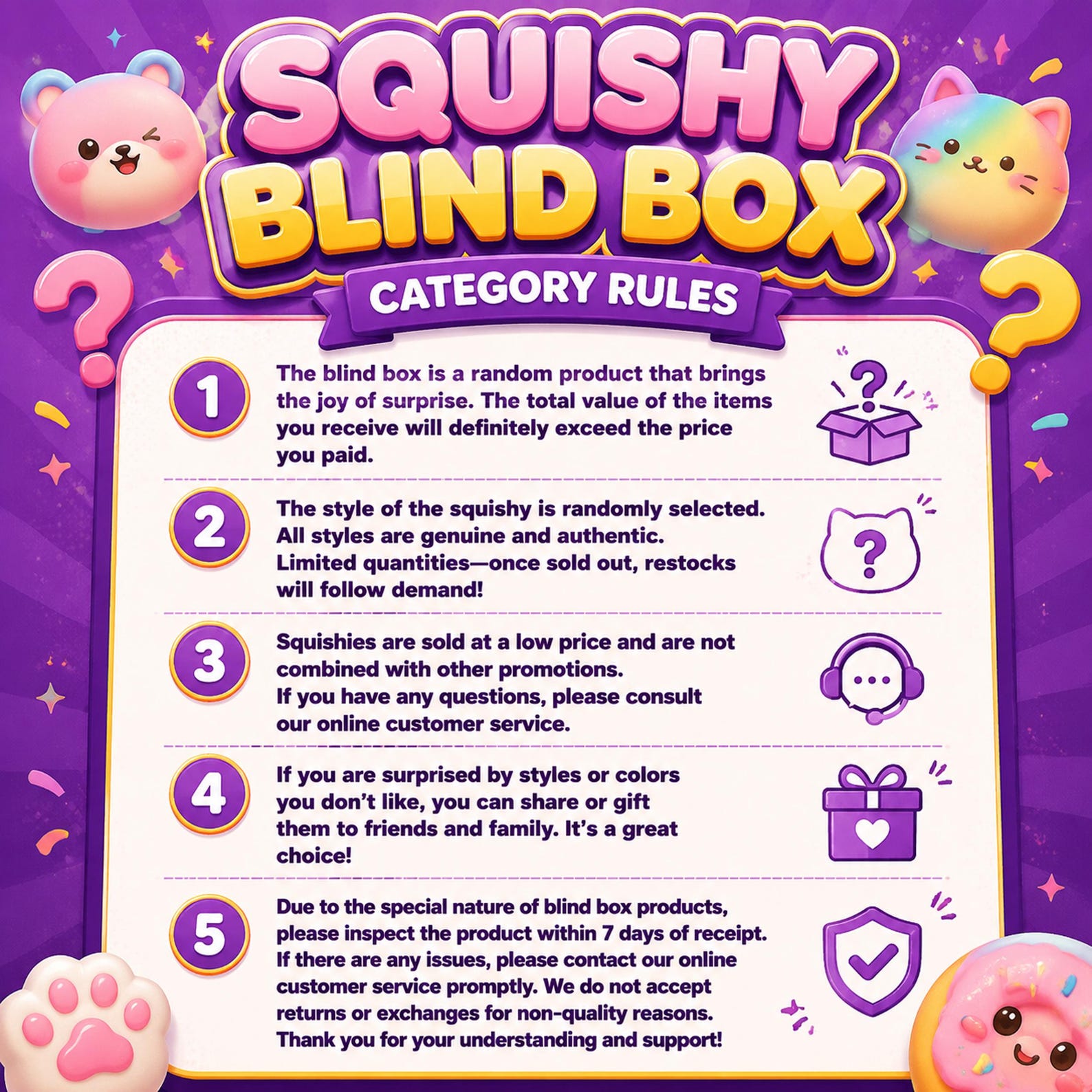 Kawaii Squishy Blind Box, Glit - Kids Toys Box recension och pris